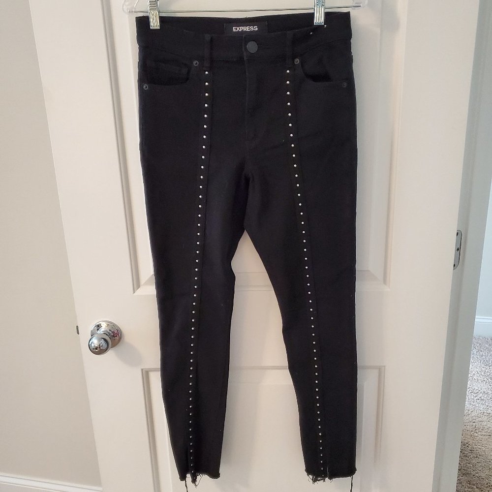 Black studded jeans